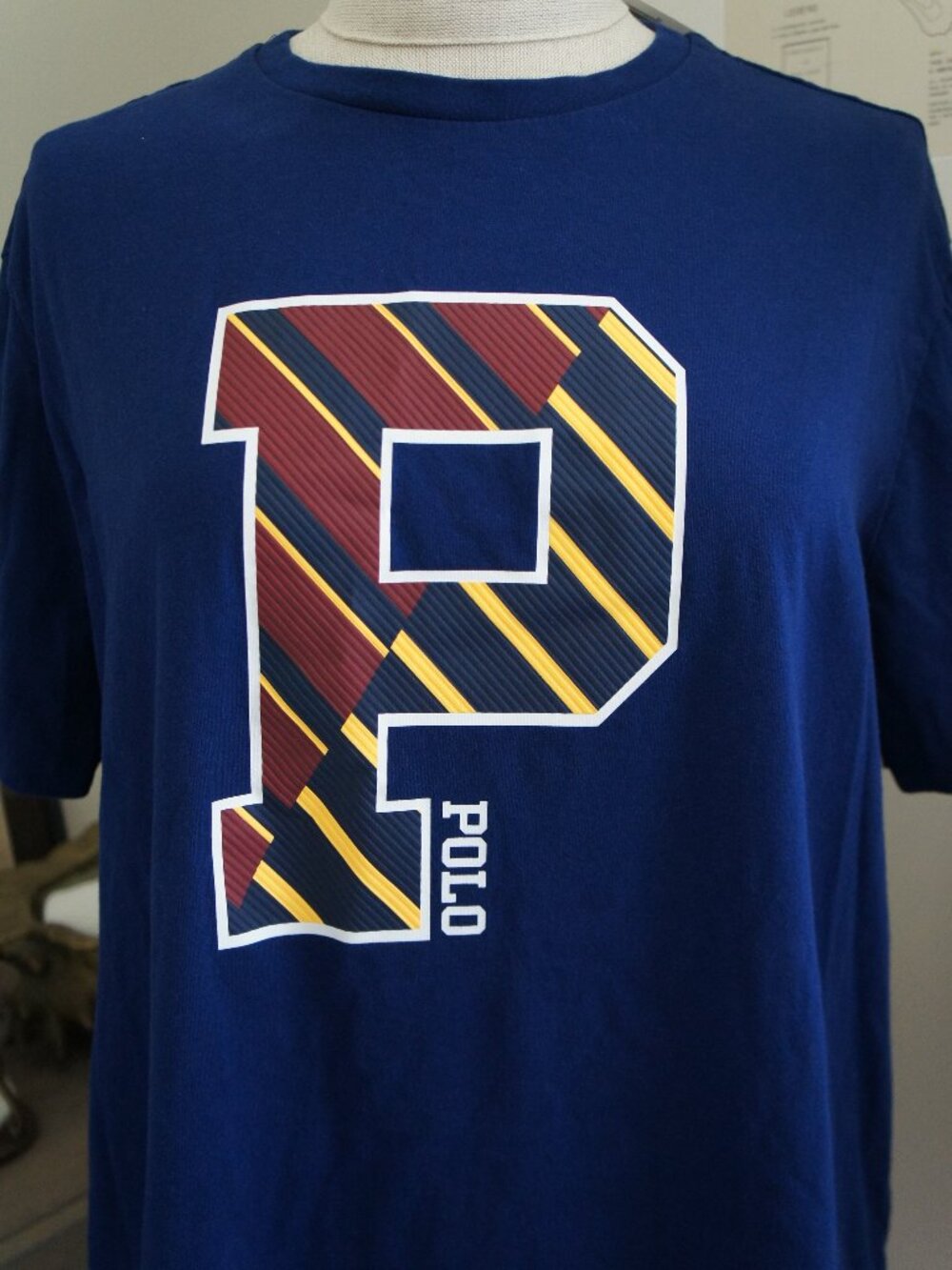 Polo Ralph Lauren Navy Marine Blue Varsity Logo T Shirt Size Large NWT
